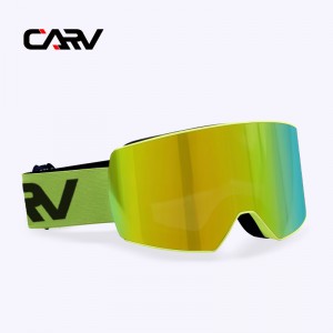 CARV ski goggles for women outdoor double layer anti fog large lens magnetic absorption